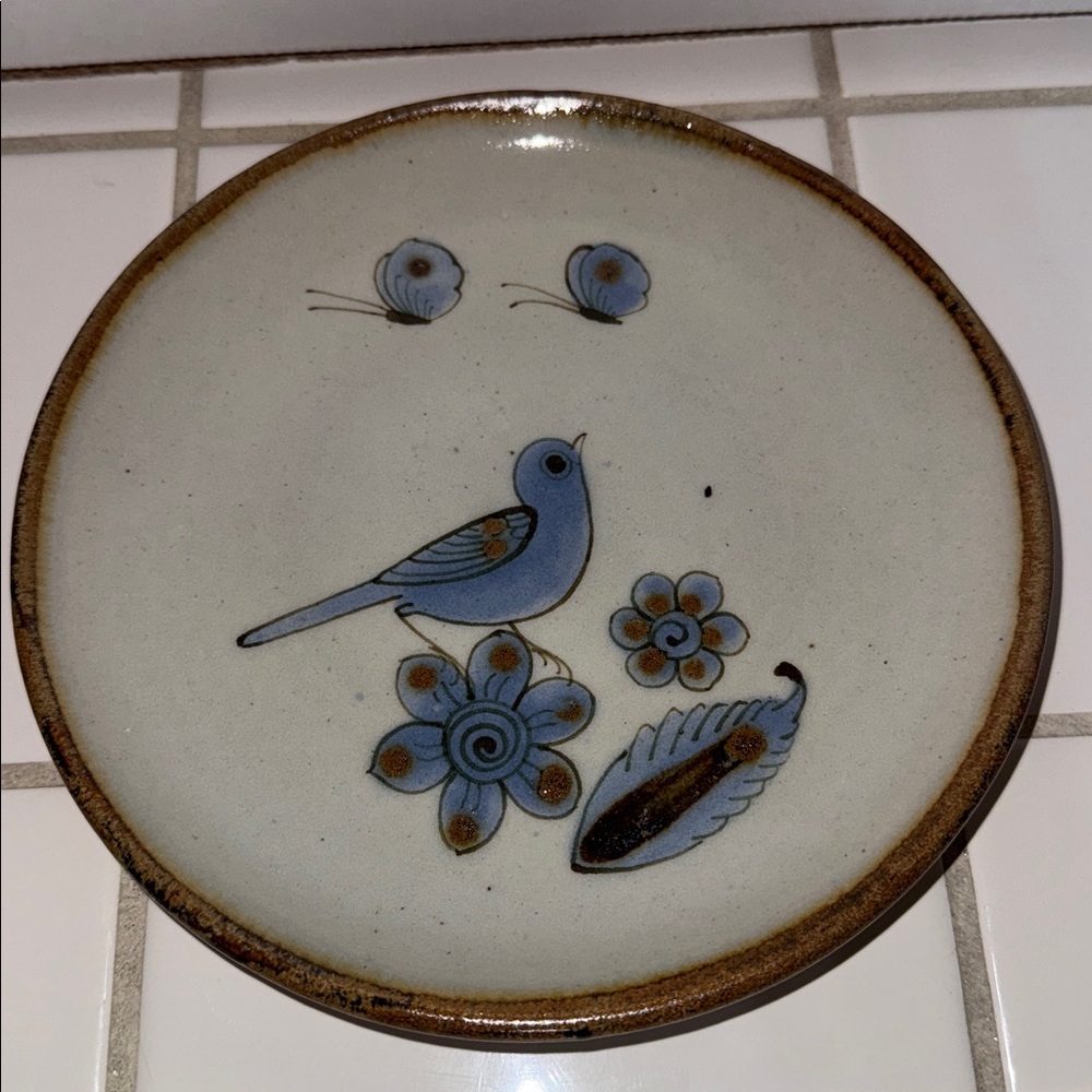 Ken Edwards Mexican TONALA POTTERY El Palomar 7.5” plate #9 🐈‍⬛